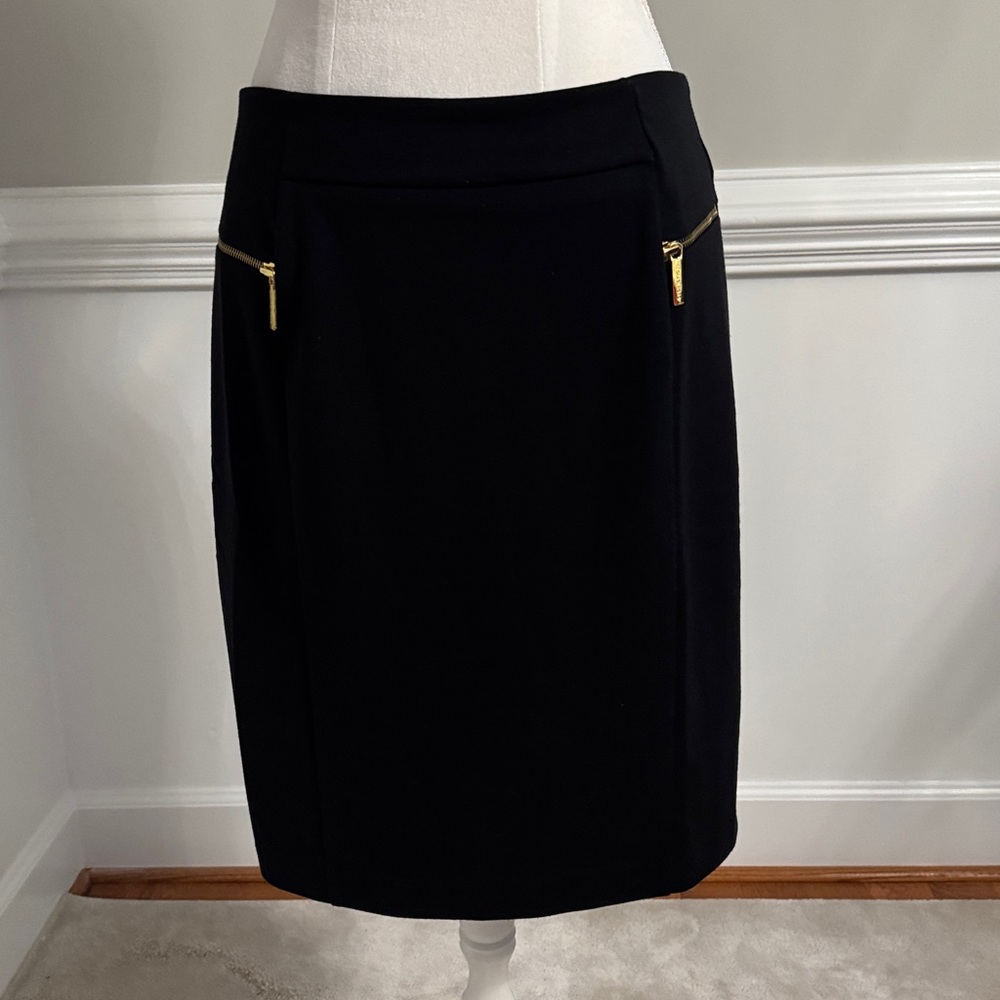 Michael Kors Black Skirt with Gold Zipper